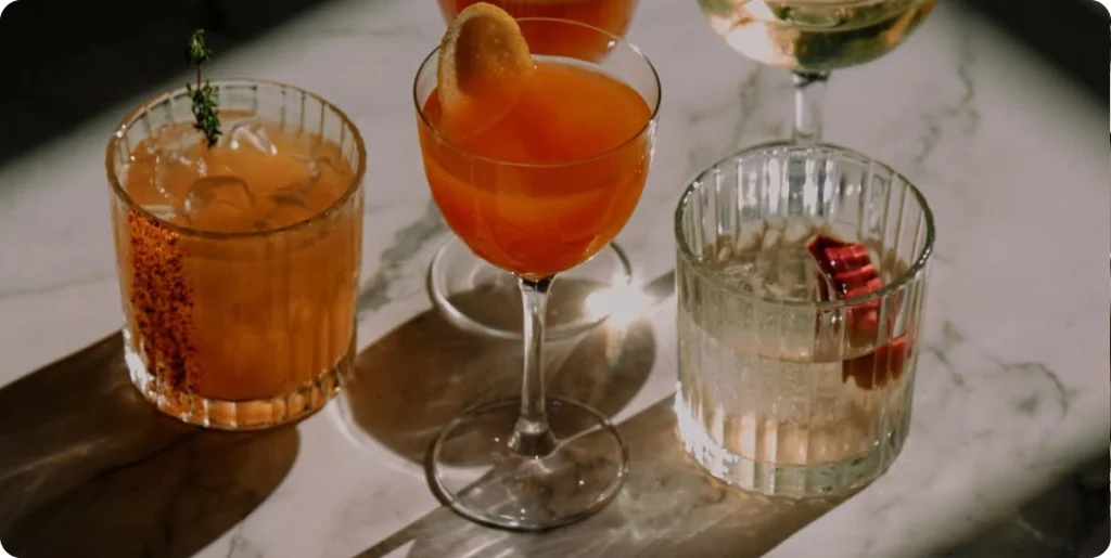 Freshly poured juice served as part of a Mother’s Day brunch