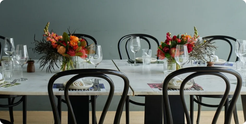 Elegant restaurant setting ready for Mother’s Day dining guests