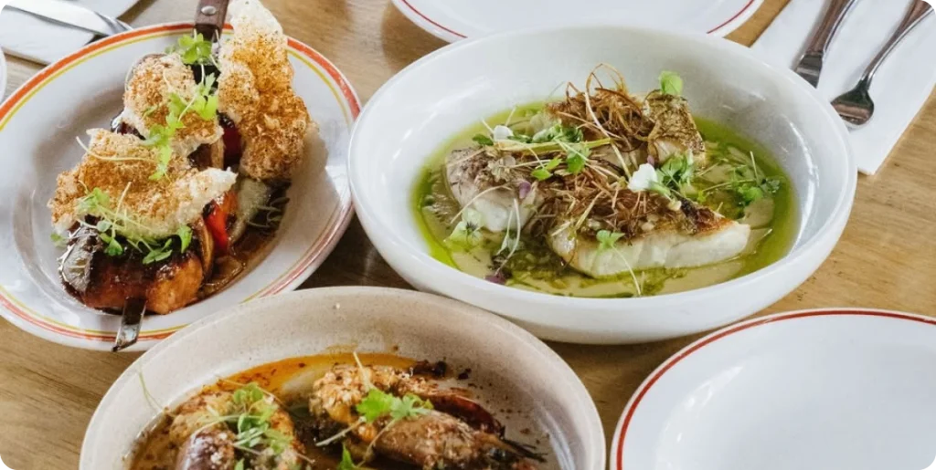 Delicious gourmet dish served at a Mother’s Day restaurant lunch