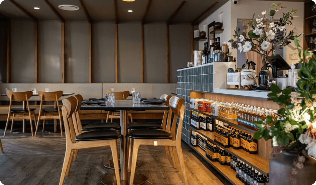 Table layout at Honeysuckle restaurant