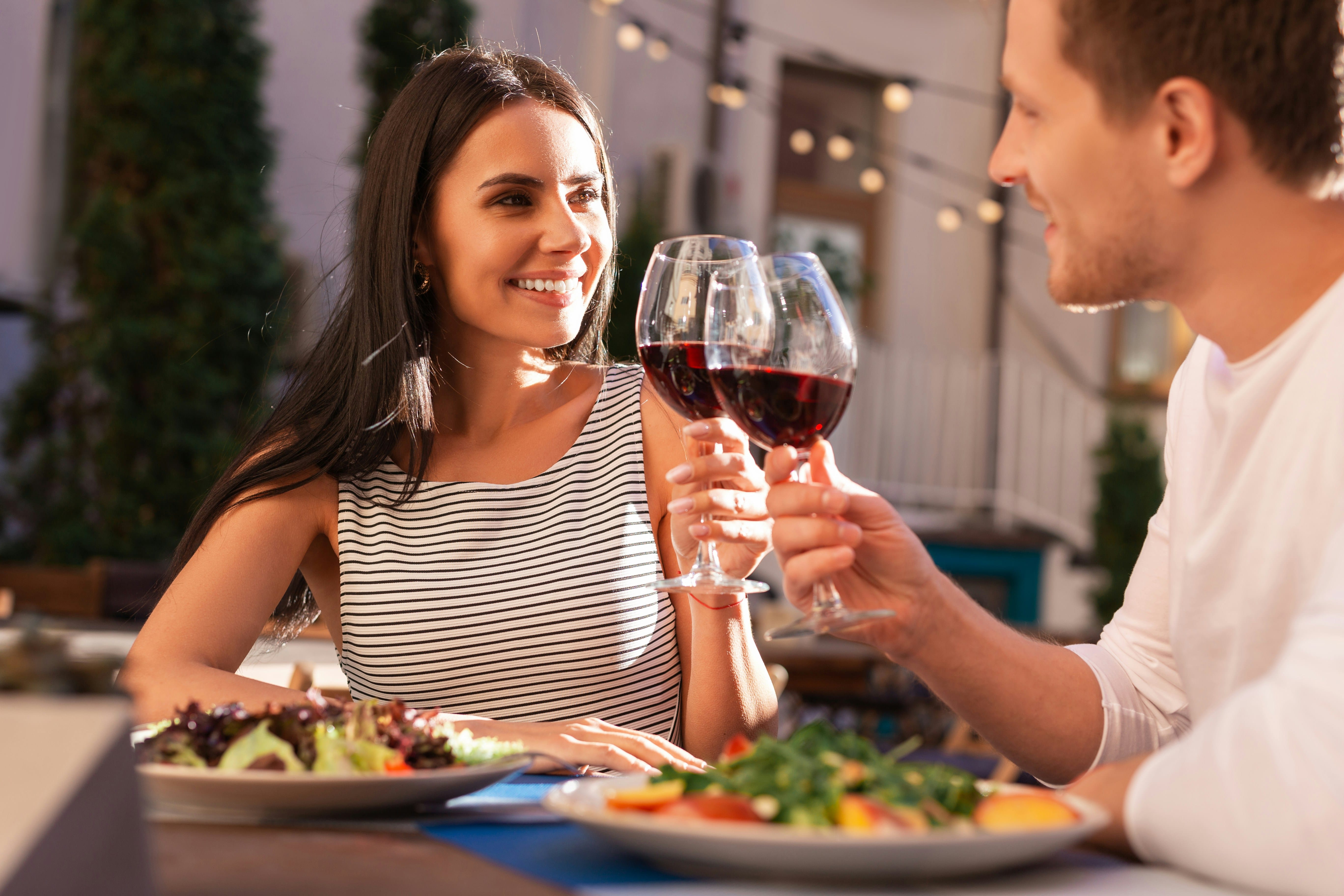 Couple having a meal together