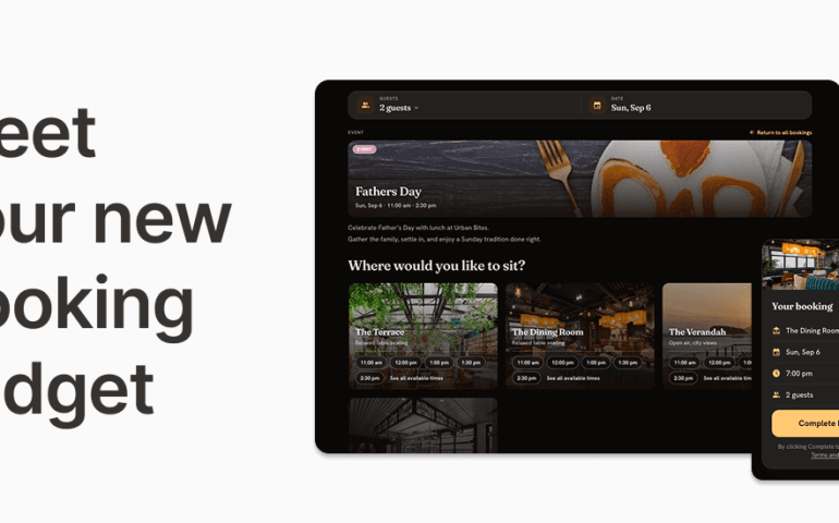 New Now Book It restaurant booking widget